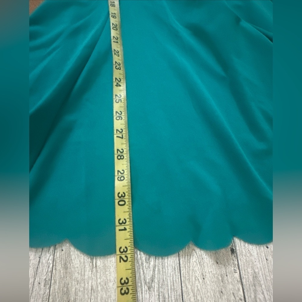NEW Zunie Girls Sz 14 Mini Sleeveless Green Dress Back Sip Lace Accent - Picture 7 of 9